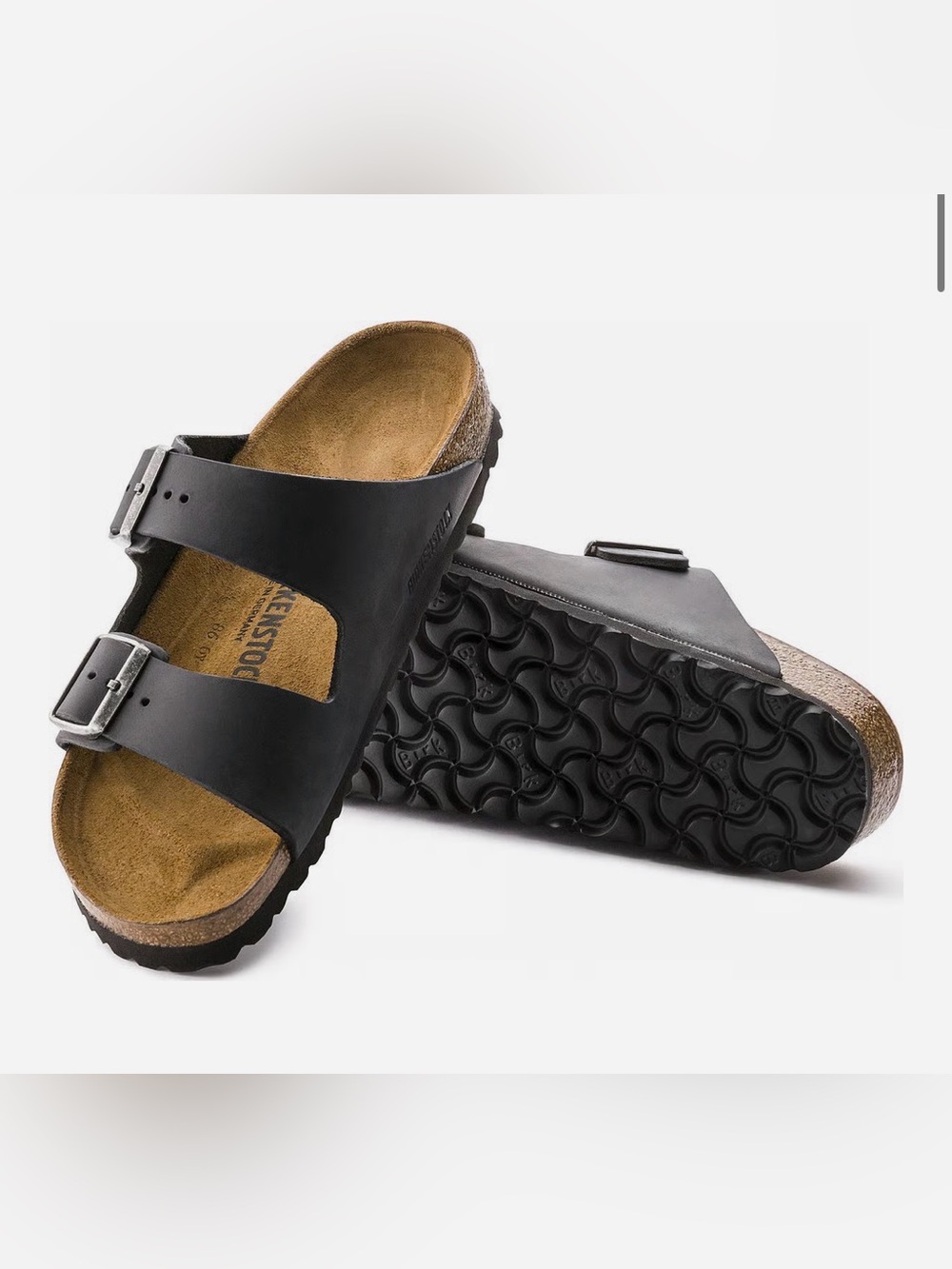Birkenstock Black Arizona Two-Strap Sandals
